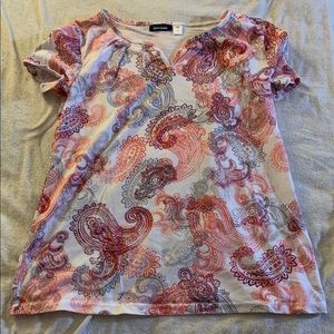 Basic Editions Pink Patterned Shirt